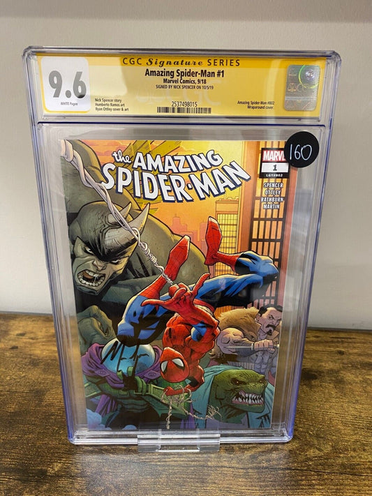 AMAZING SPIDER-MAN #1 2018 CGC 9.6 SIGNED BY NICK SPENCER MARVEL