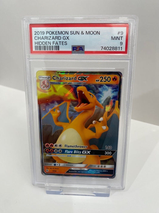 CHARIZARD GX PSA 9 HIDDEN FATES HOLO POKEMON