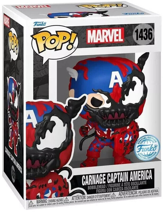 FUNKO POP MARVEL 1436 CARNAGEIZED CAPTAIN AMERICA VIN FIGURE