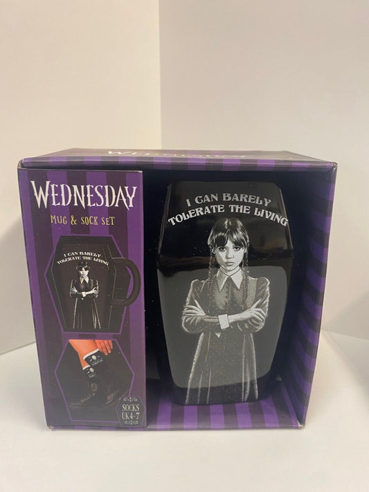 WEDNESDAY COFFIN MUG & SOCK SET OFFICIAL MERCHANDISE CHRISTMAS GIFT